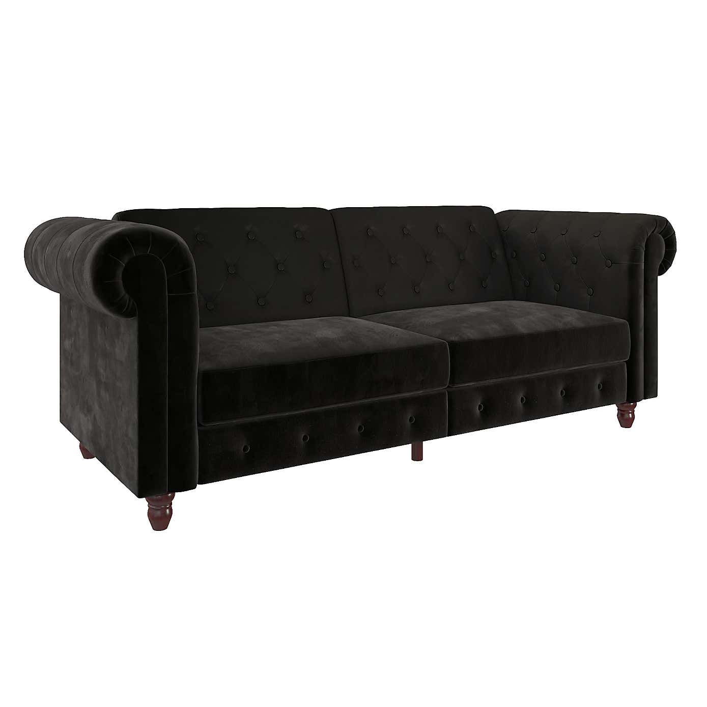 Felix Velvet Chesterfield Double Sofa Bed