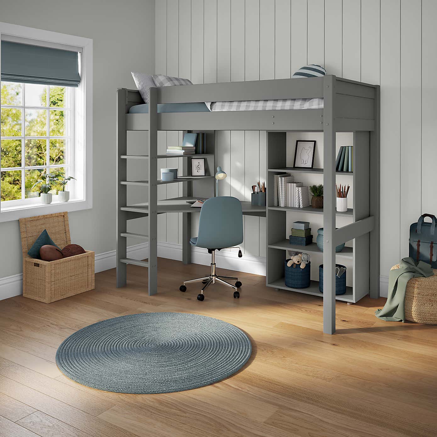 Stompa Classic Highsleeper with Desk and Bookcase