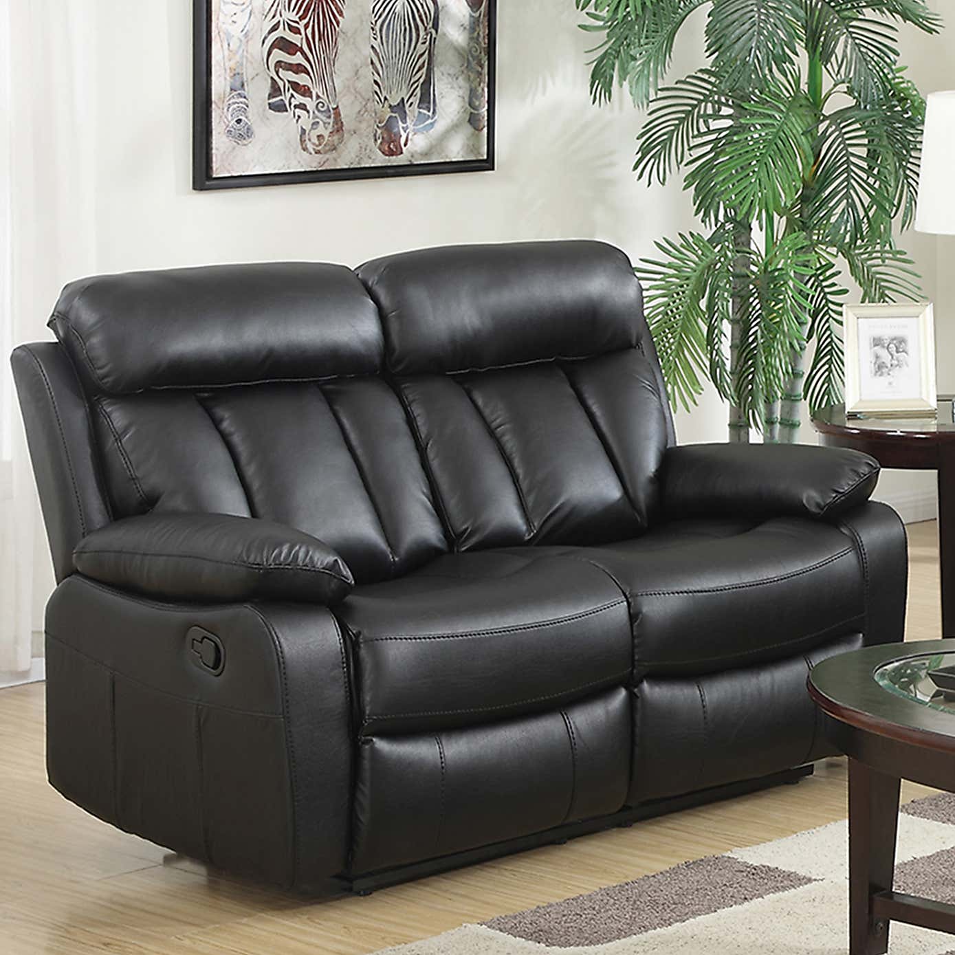 Merrion Faux Leather 2 Seater Manual Recliner Sofa