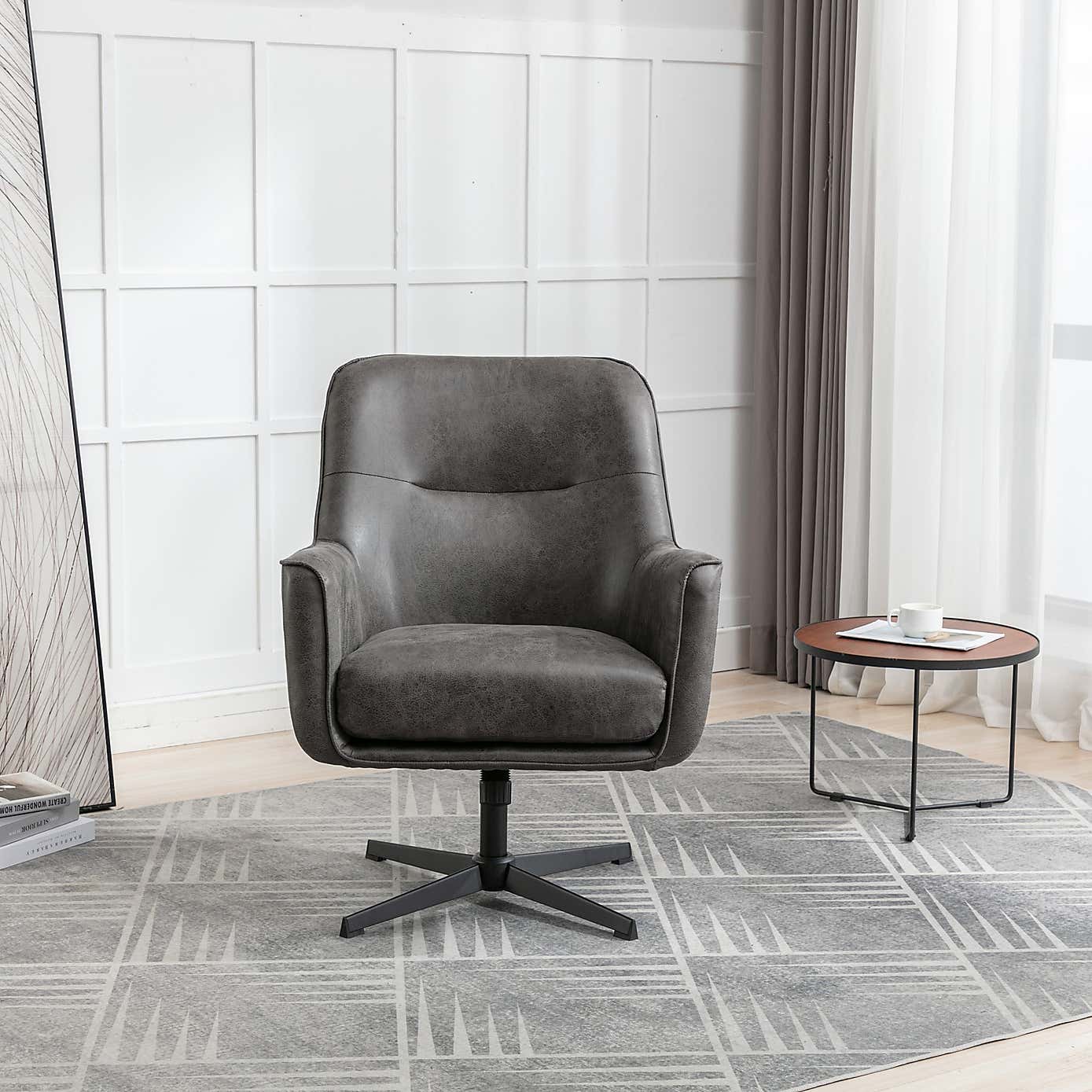 Image Furnishings Felicia Faux Leather Swivel Chair