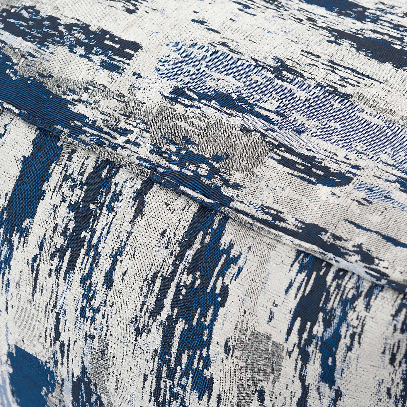 Abstract Global Navy Cube Pouffe