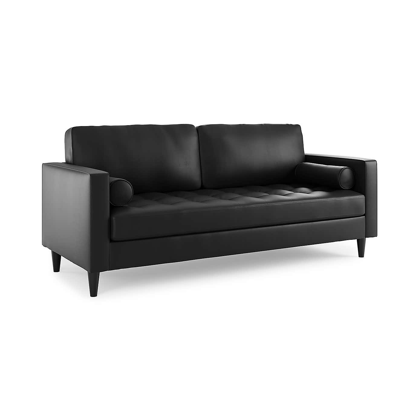Zoe Faux Leather 3 Seater Sofa