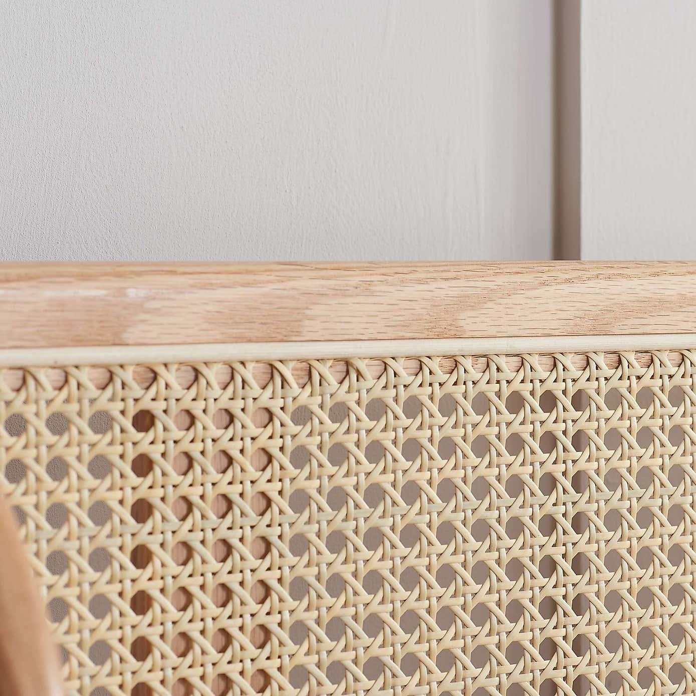 Birlea Astrid Rattan Bed Frame, Oak