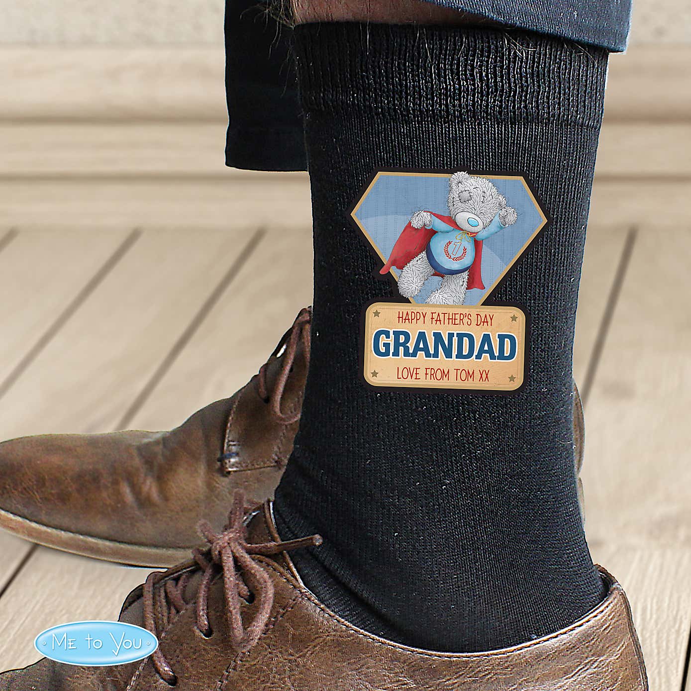 Personalised Me To You Super Hero Men's Socks