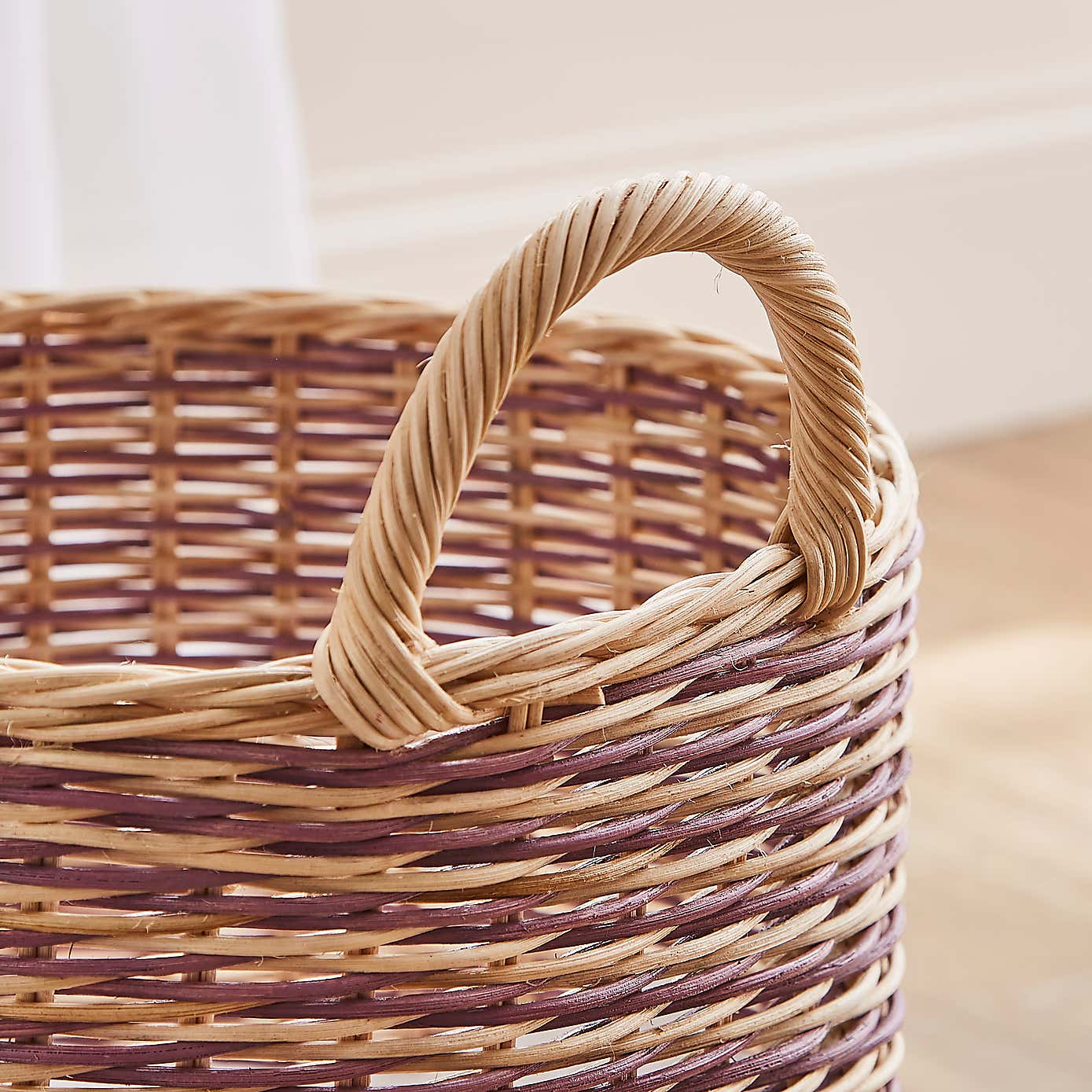 Round Woven Rattan Basket