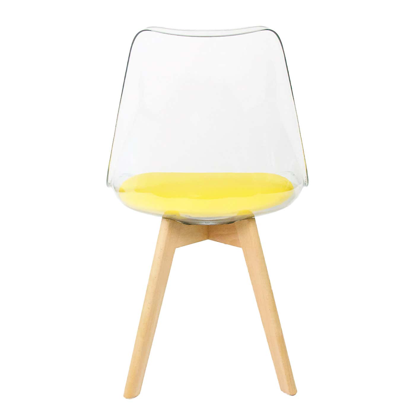 Fusion Living Soho Clear Plastic Dining Chair with Squared Legs