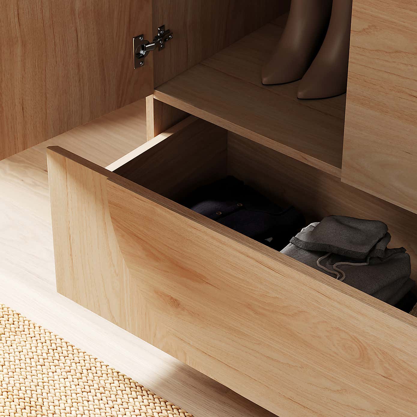 Aldo Triple Wardrobe, Light Oak