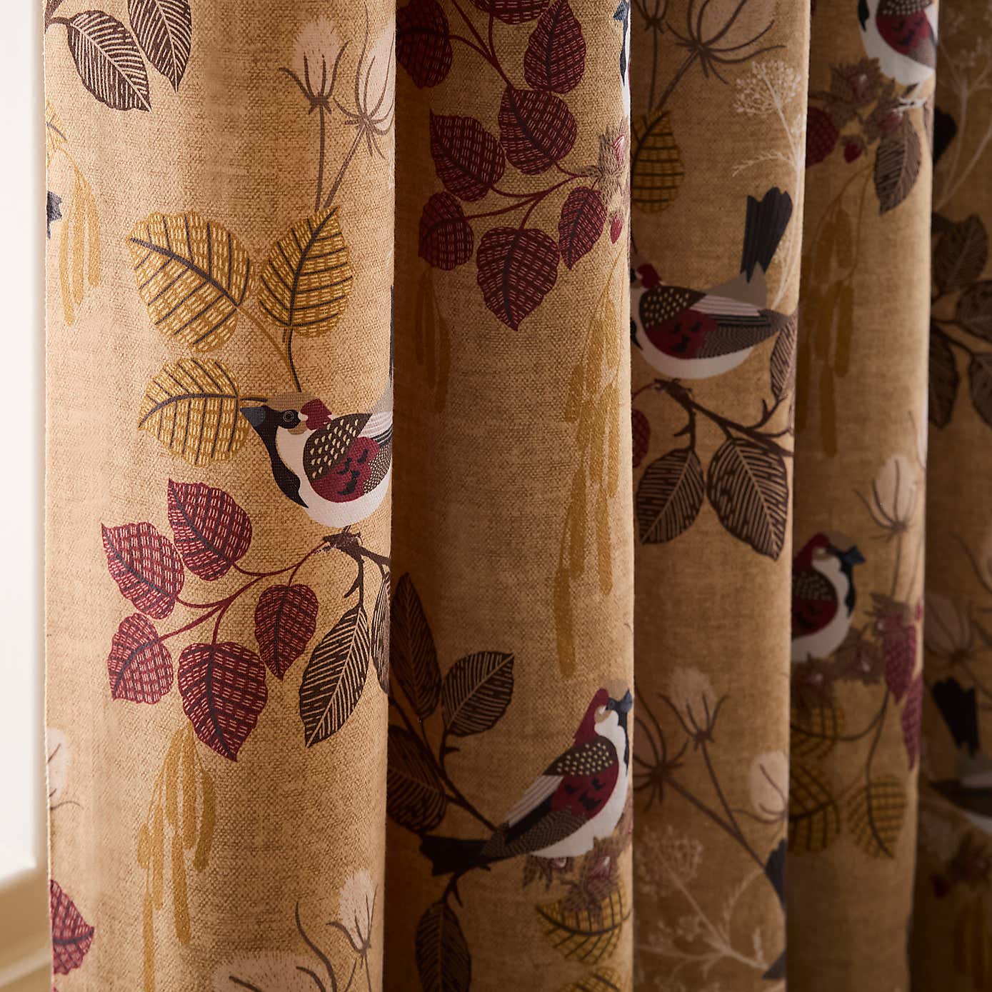House Sparrow Bird Eyelet Curtains