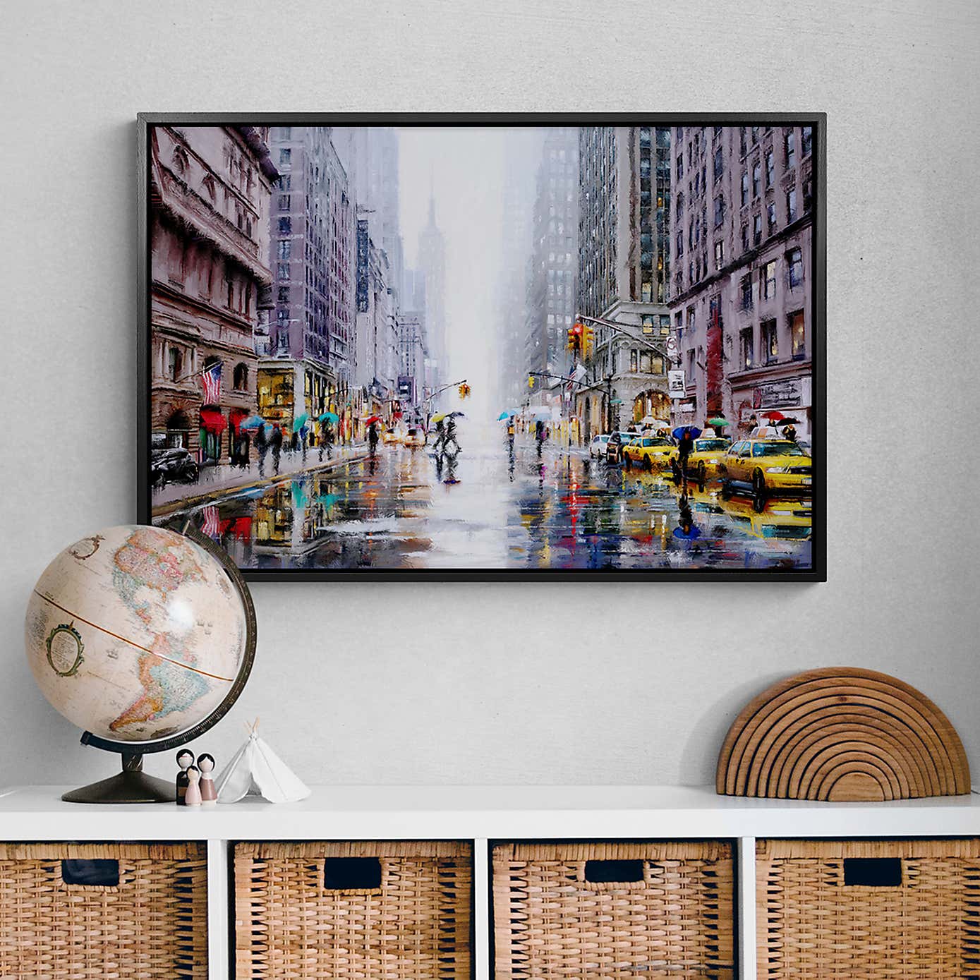Rainfall on 5th Avenue Framed Print