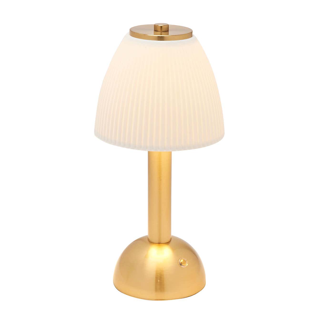 Hestia White Rechargeable Colour Changing LED Touch Table Lamp with Bronze Base