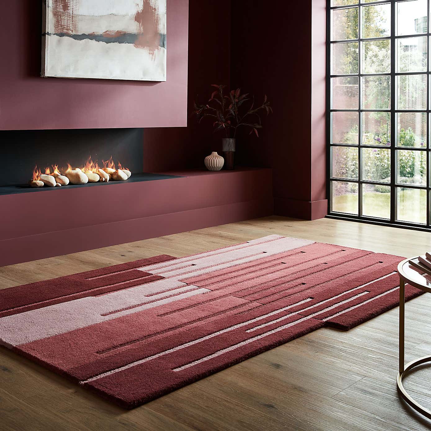 Split Ombre Shaped Wool Rug