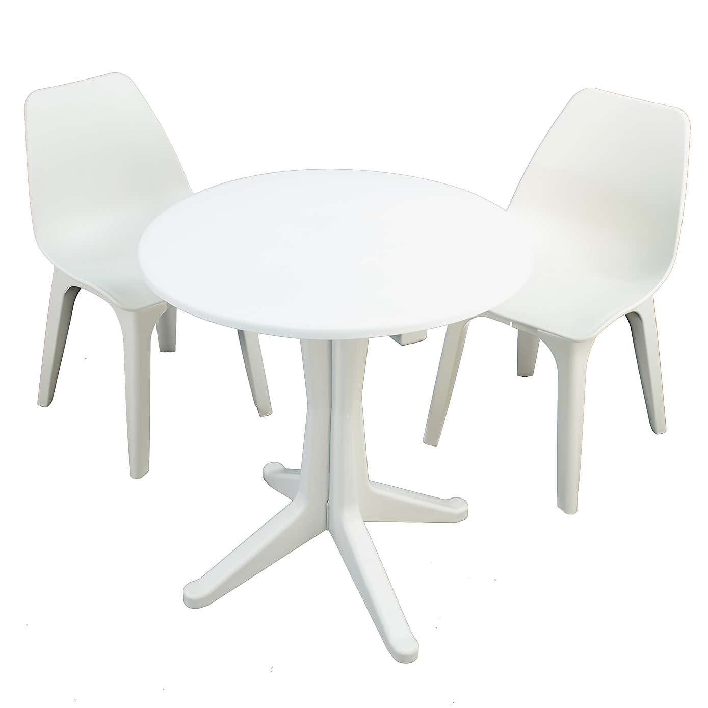 Levante 2 Seater White Bistro Set with Eolo Chairs