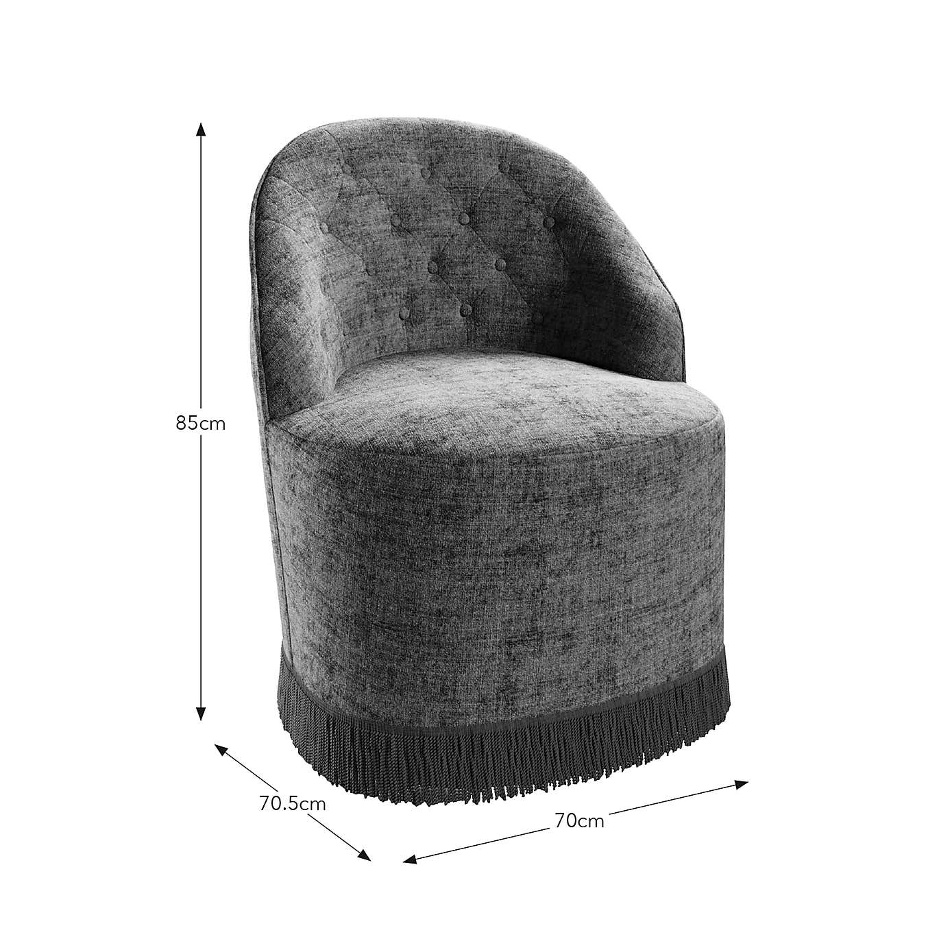 Elea Tassel Distressed Chenille Occasional Armchair