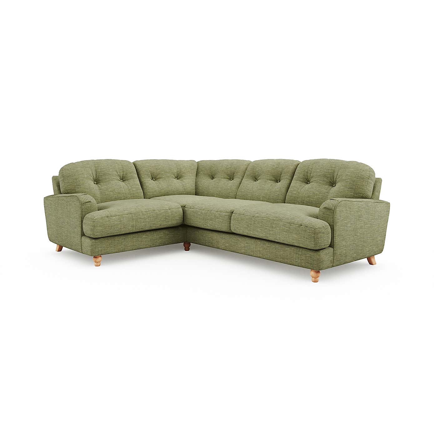 Martha Slub Faux Linen Full Corner Sofa