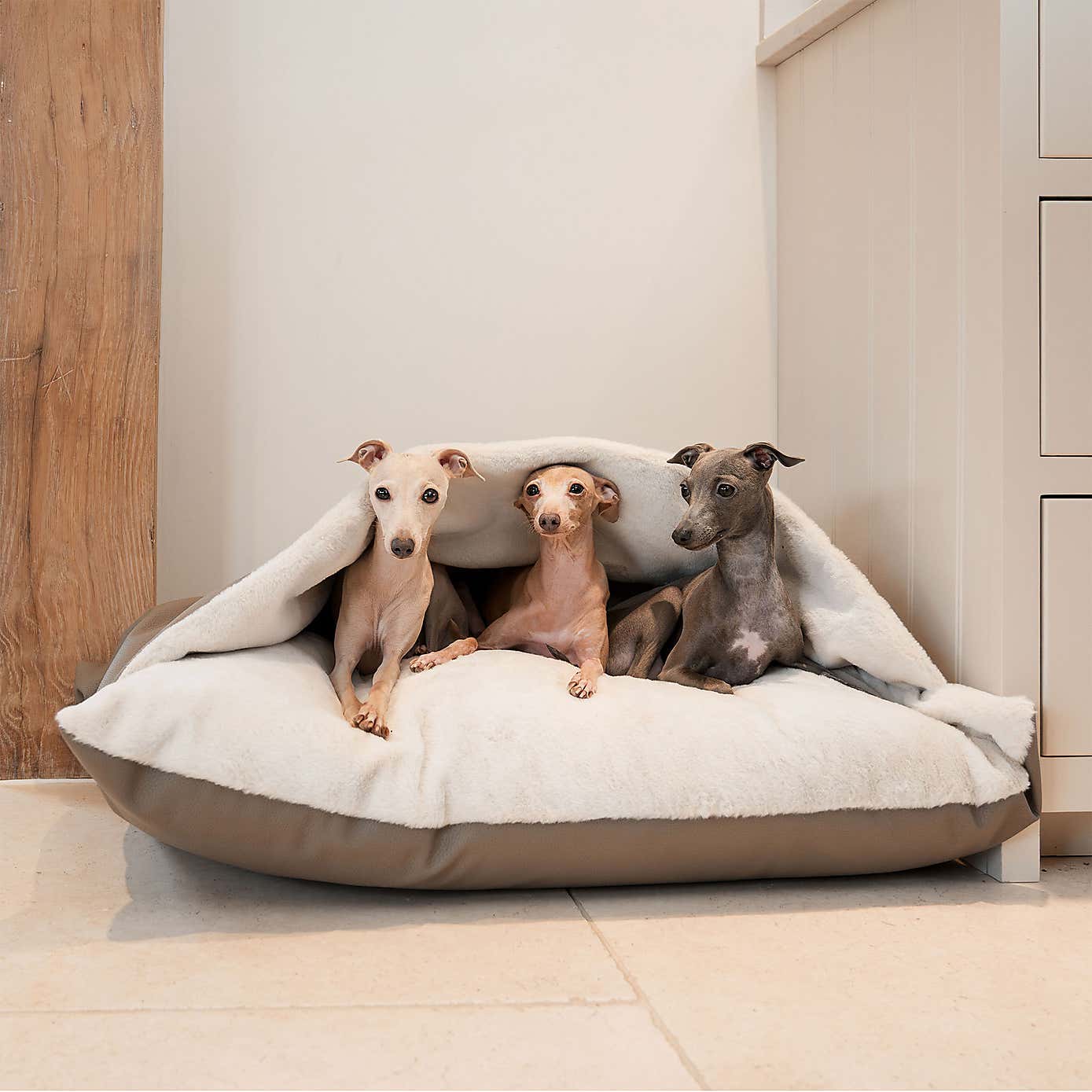 Lords and Labradors Rhino Leather Sleepy Burrow Dog Bed