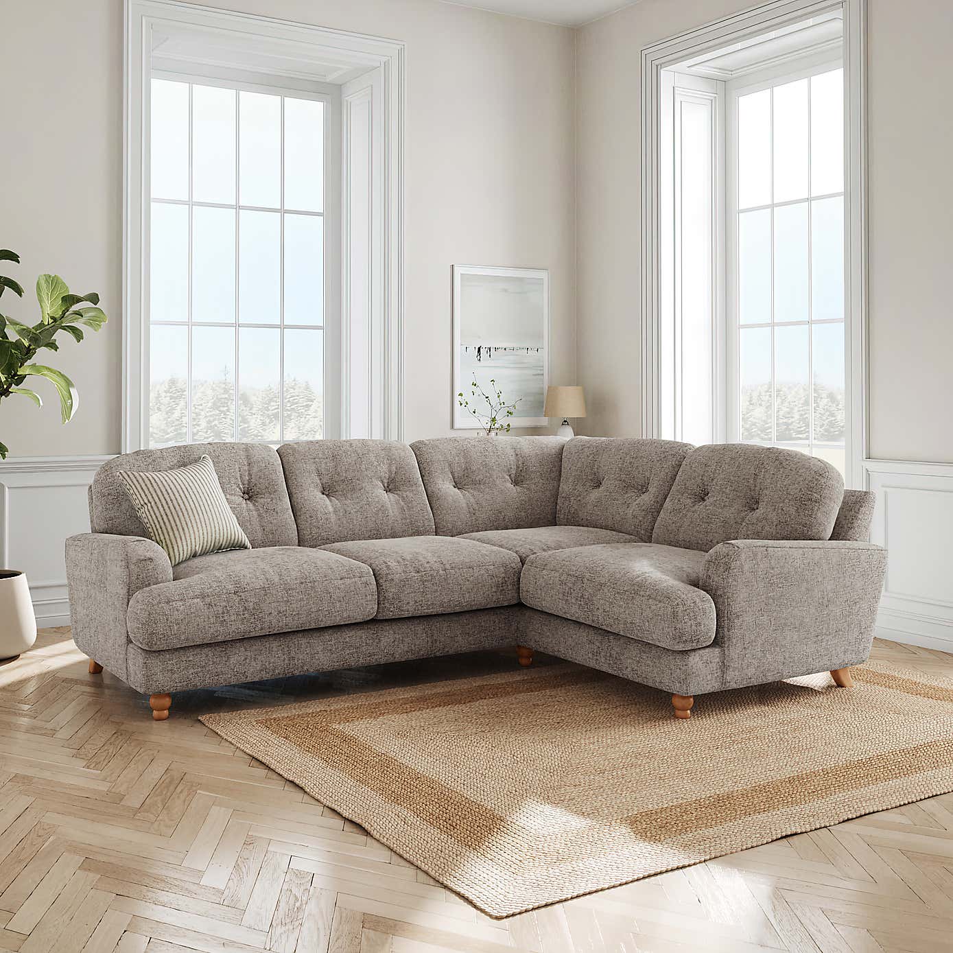 Martha Chunky Chenille Full Corner Sofa