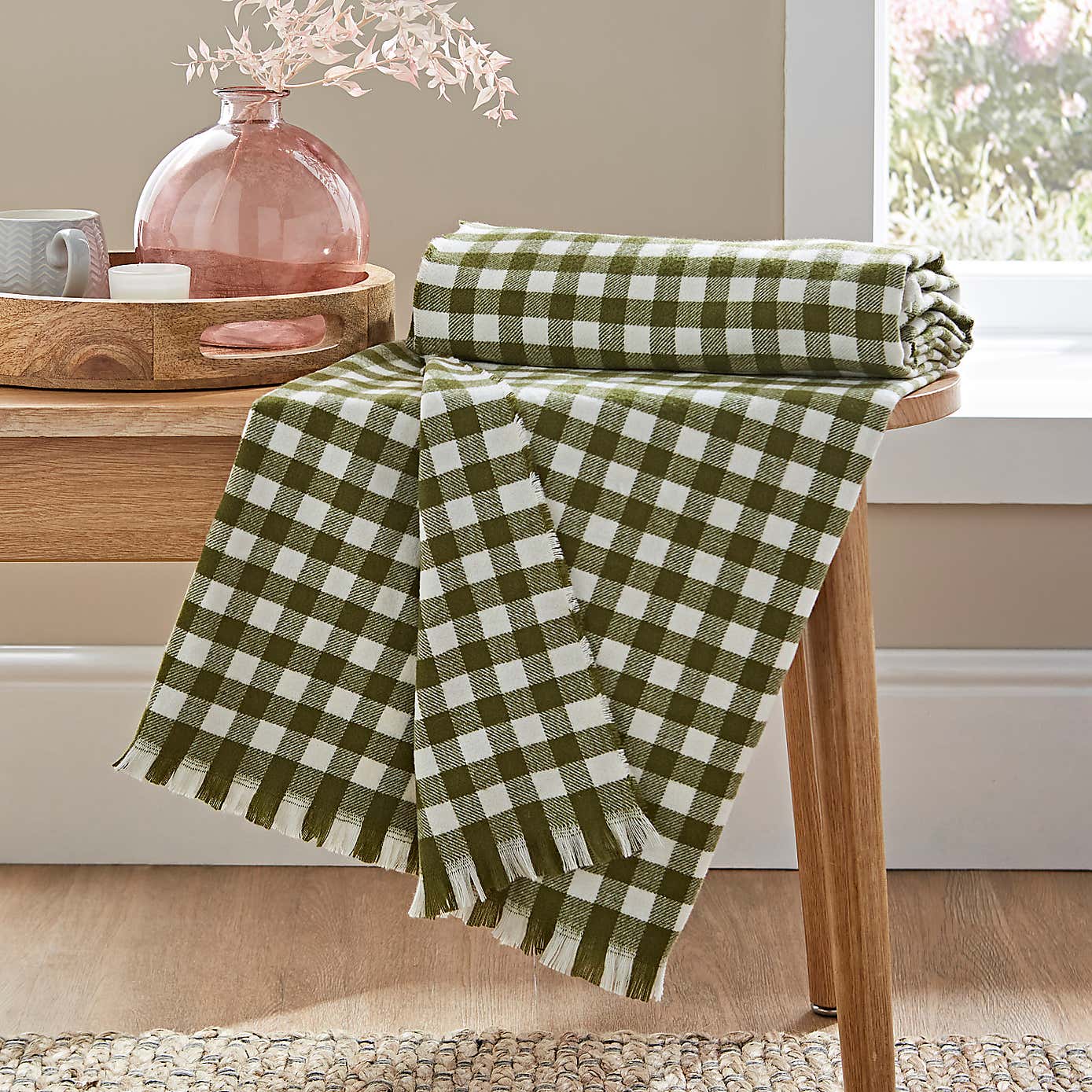 Portloe Gingham Throw