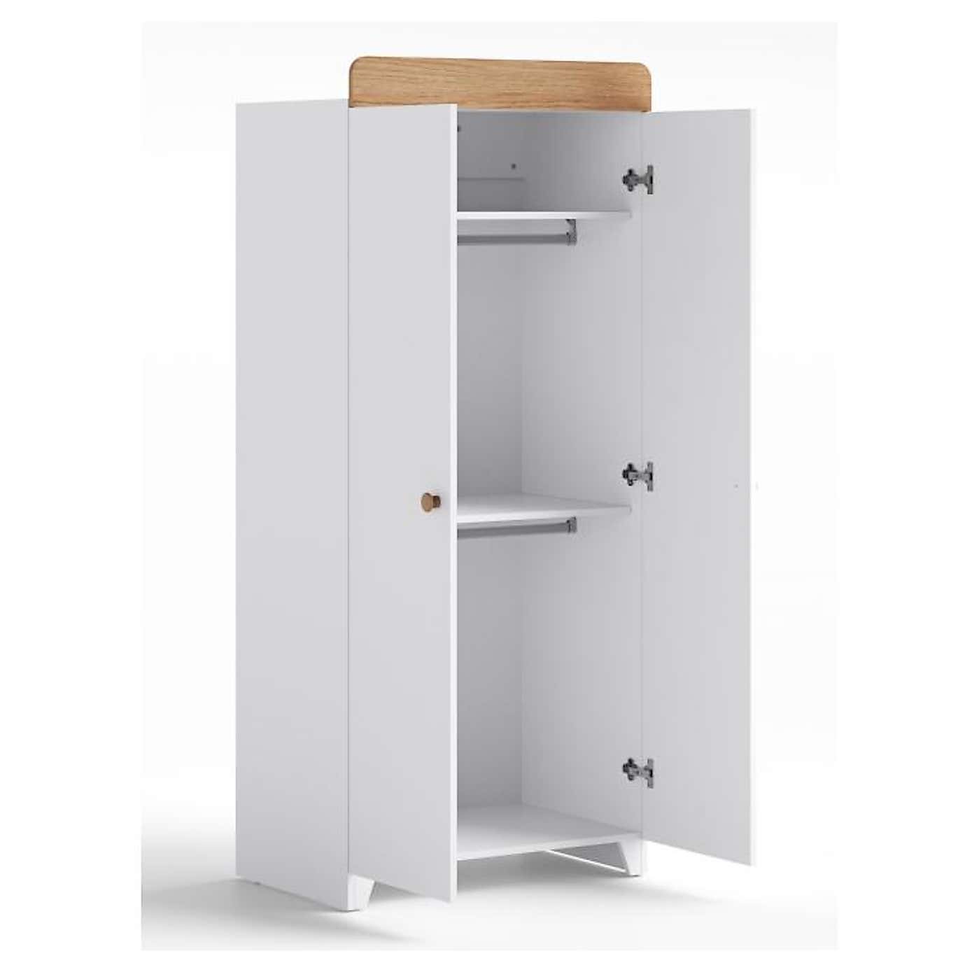 Little Acorns Classic Oak Effect 3 Drawer Chest and Wardrobe Nursery Set