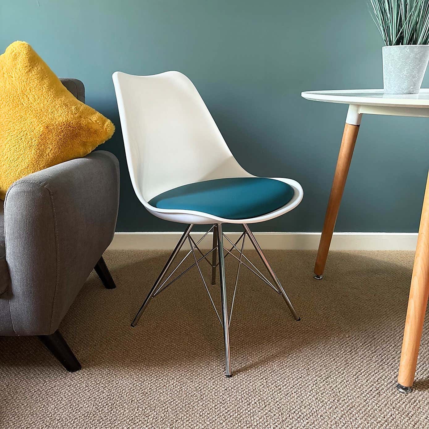 Fusion Living Soho White Plastic Dining Chair