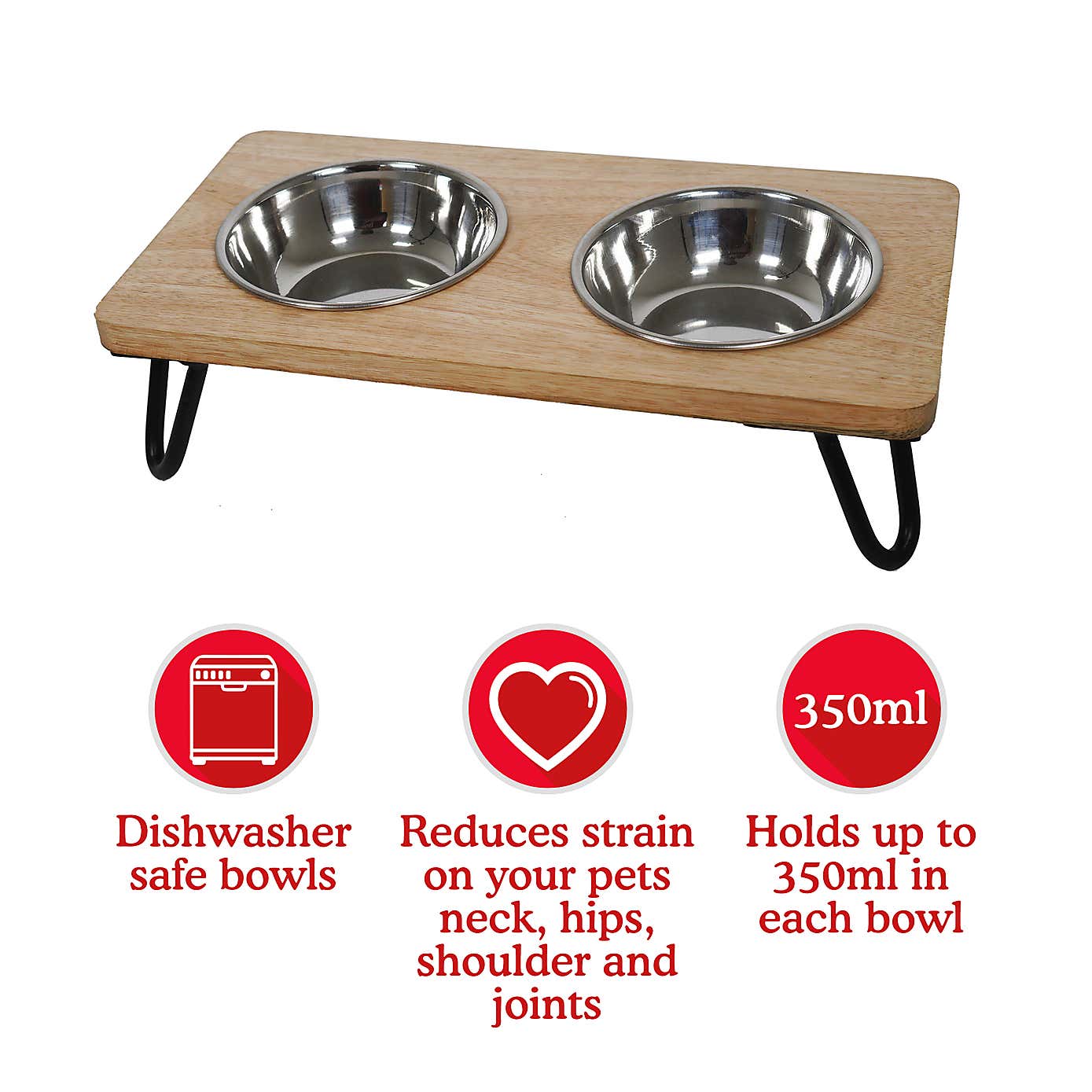 Rosewood Double Diner Pet Bowls