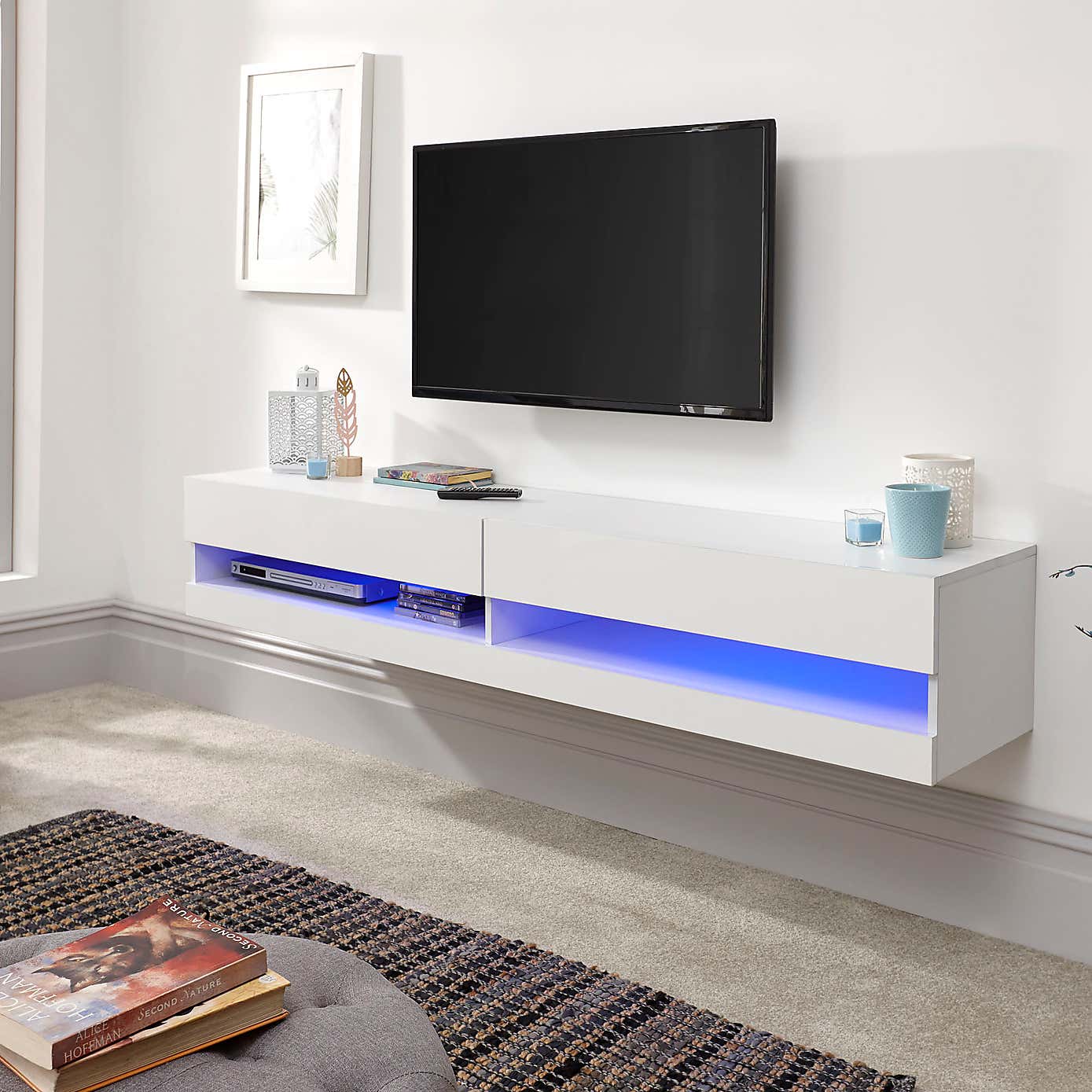 Galicia LED Wide Floating Wall TV Unit for TVs up to 67"