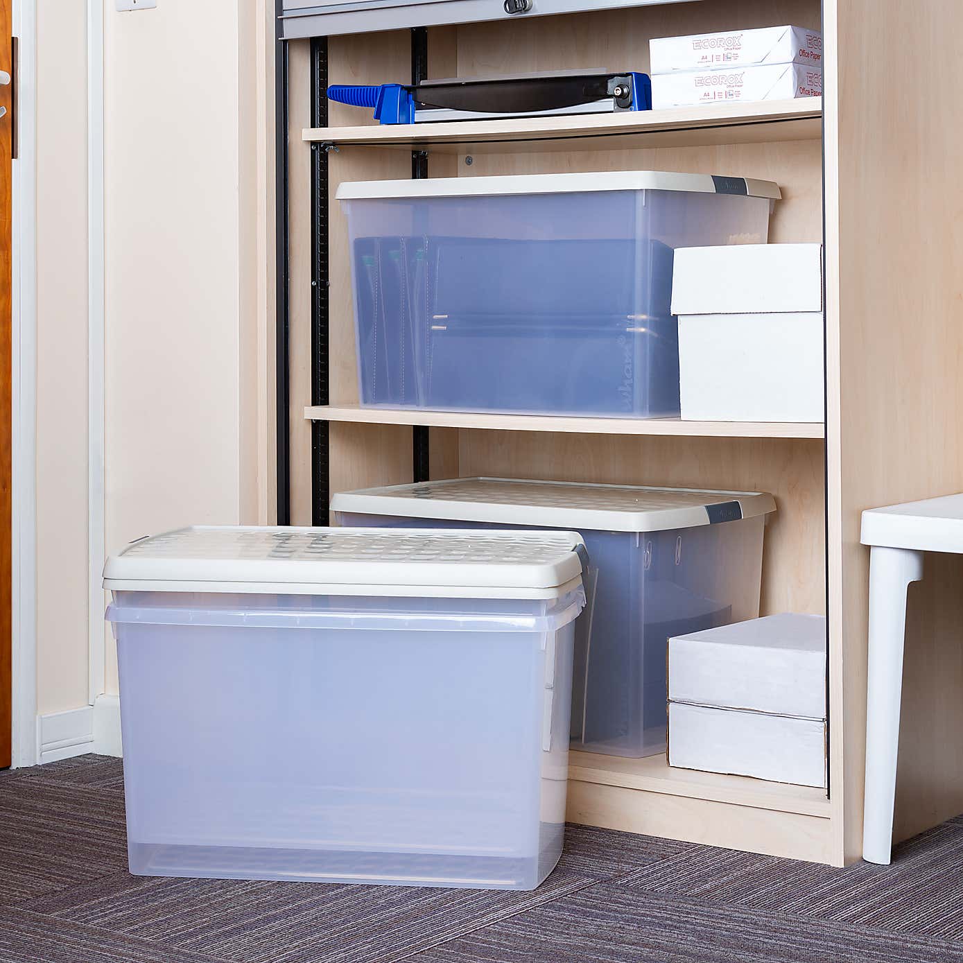 Wham Clip Pack of 4 Rectangle Storage Boxes With Lids