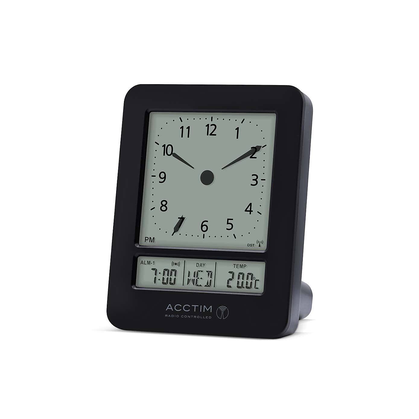 Acctim Sinclair Black Alarm Clock