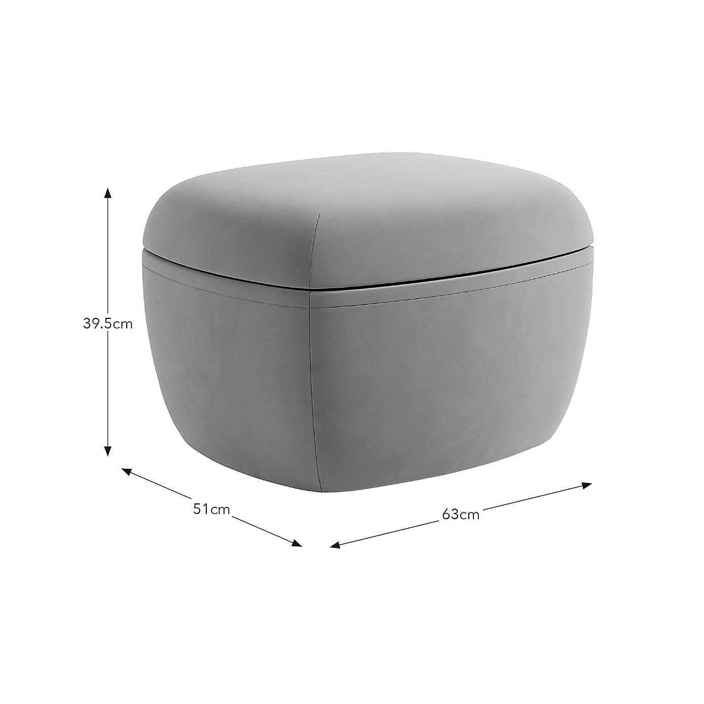 Modern Curves Velvet Storage Footstool