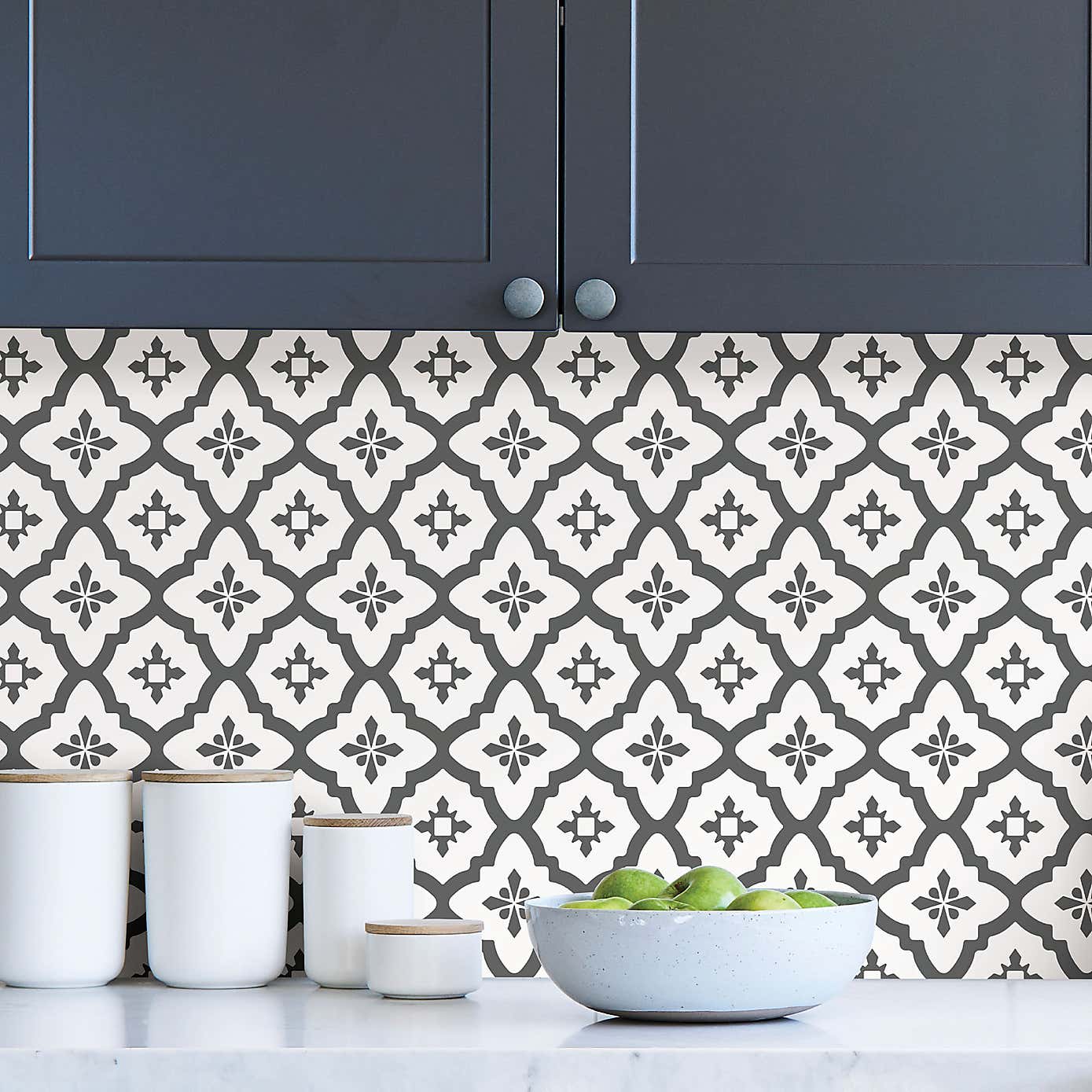 Algarve Black Self Adhesive Backsplash Tiles