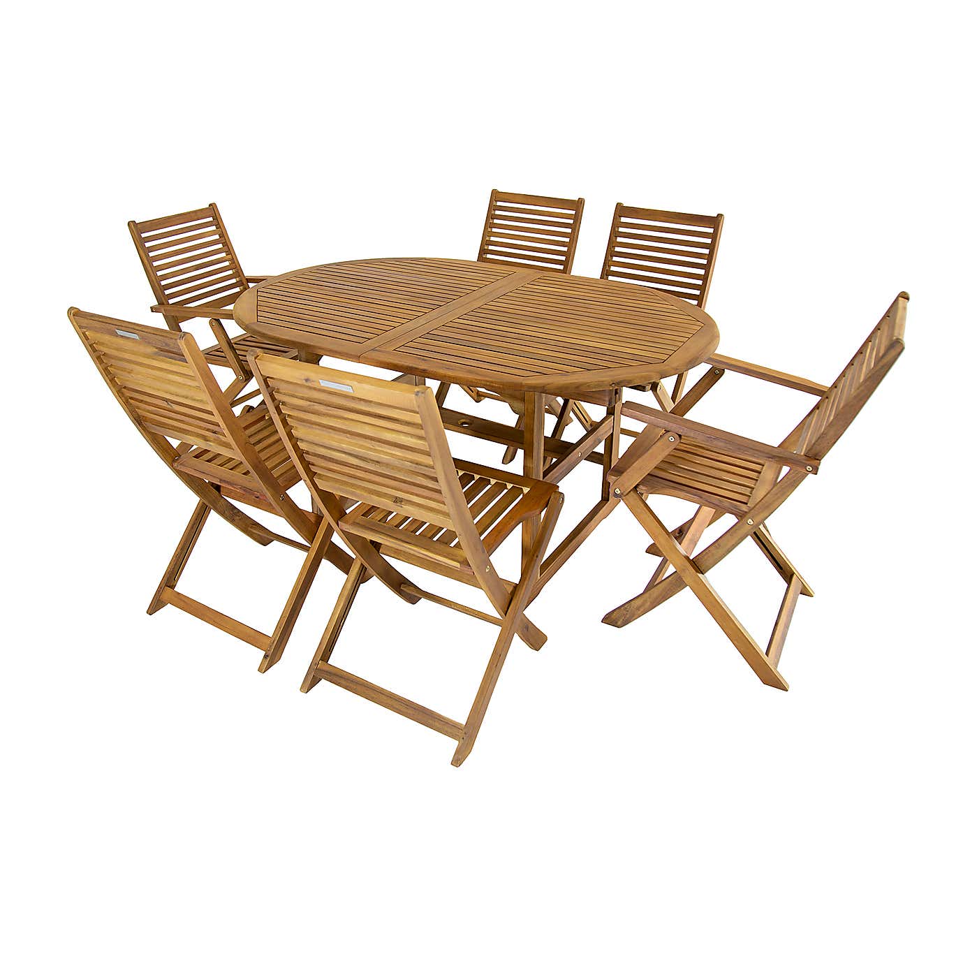 Charles Bentley Acacia 6 Seat Extendable Dining Set