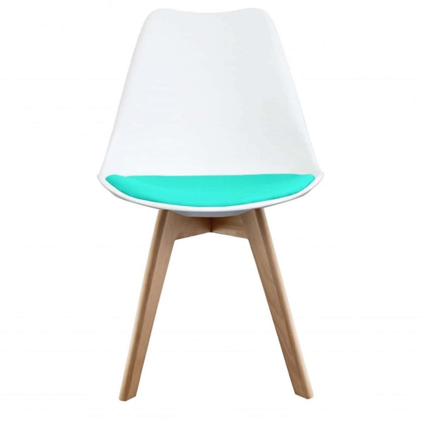 Fusion Living Soho White Plastic Dining Chair with Squared Legs