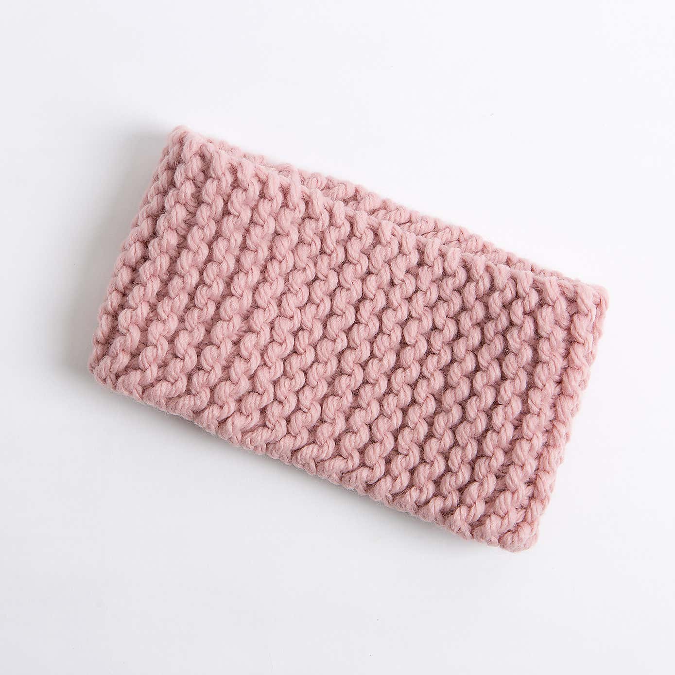 Wool Couture Beginners Pink Garter Headband Knit Kit