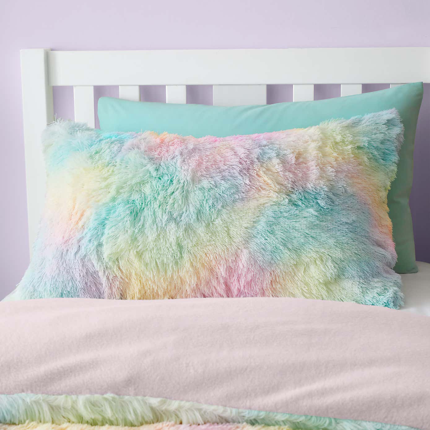 Catherine Lansfield Rainbow Cuddly Duvet Cover and Pillowcase Set