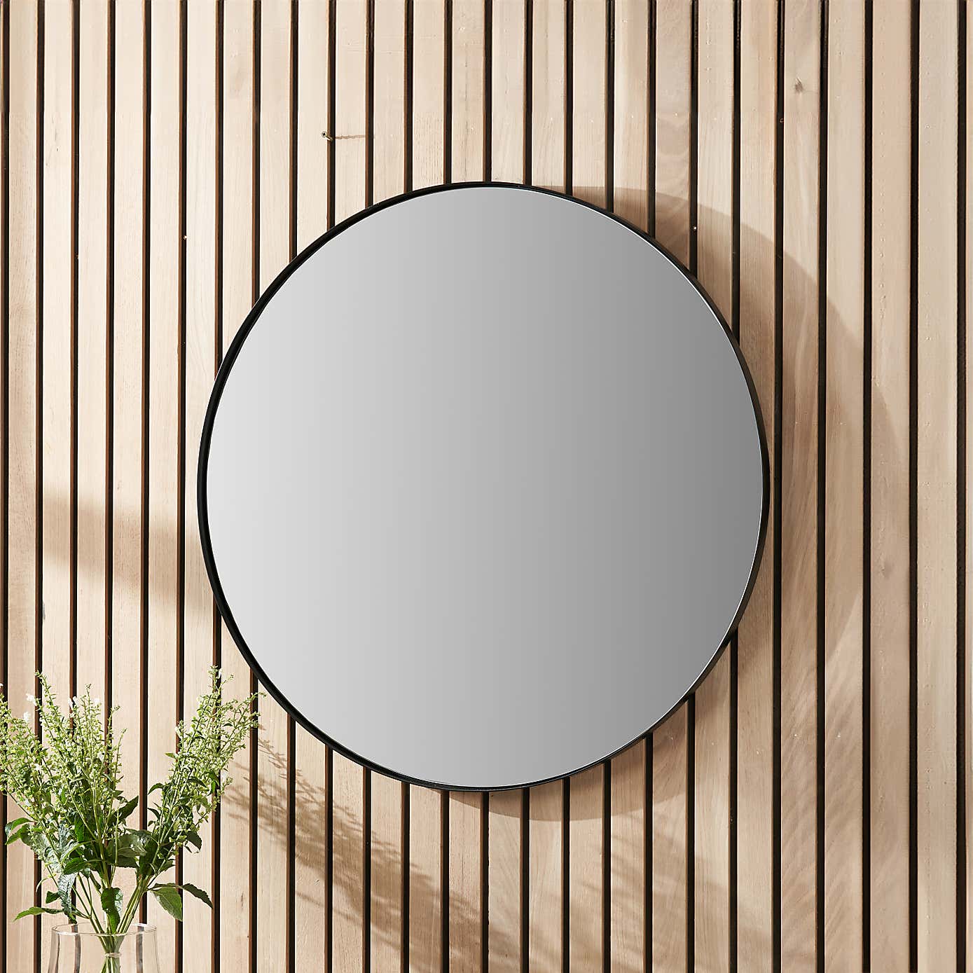 Slim Frame Round Wall Mirror