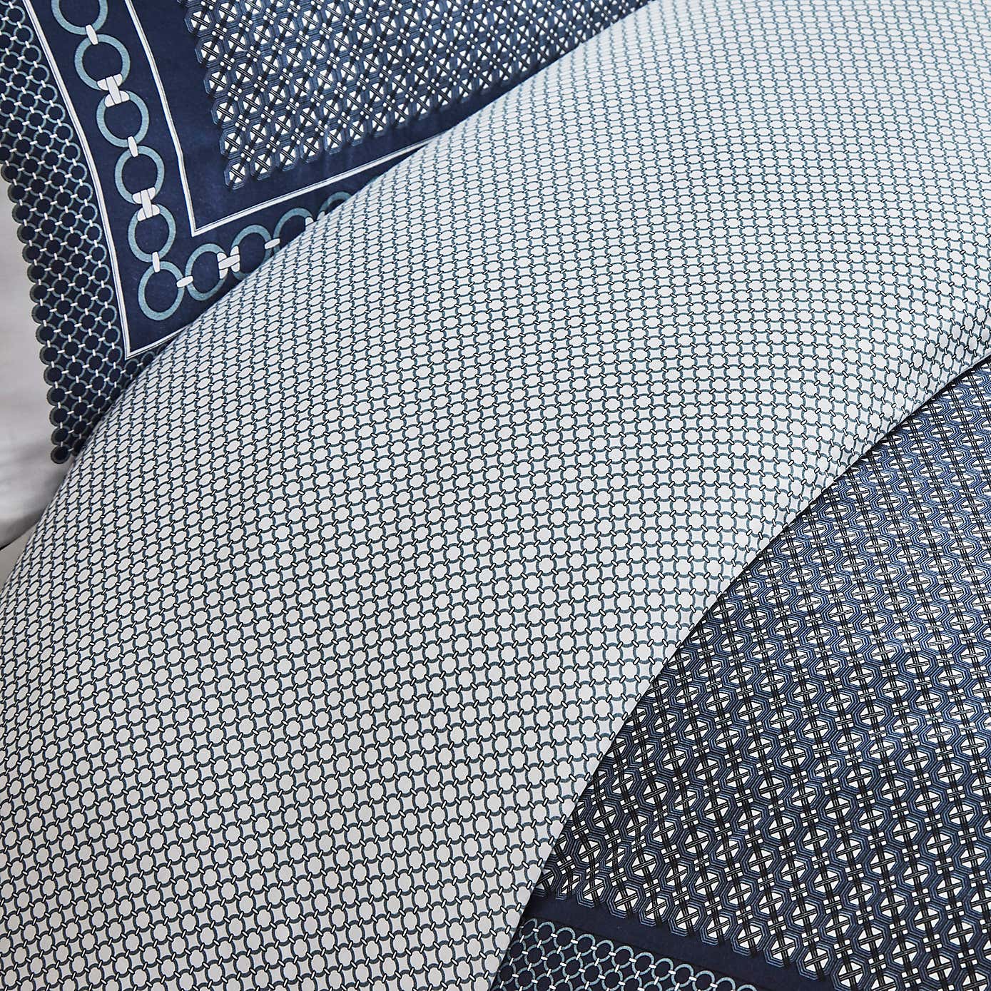 Dorma Abbotswood 100% Cotton Navy Duvet Cover and Pillowcase Set