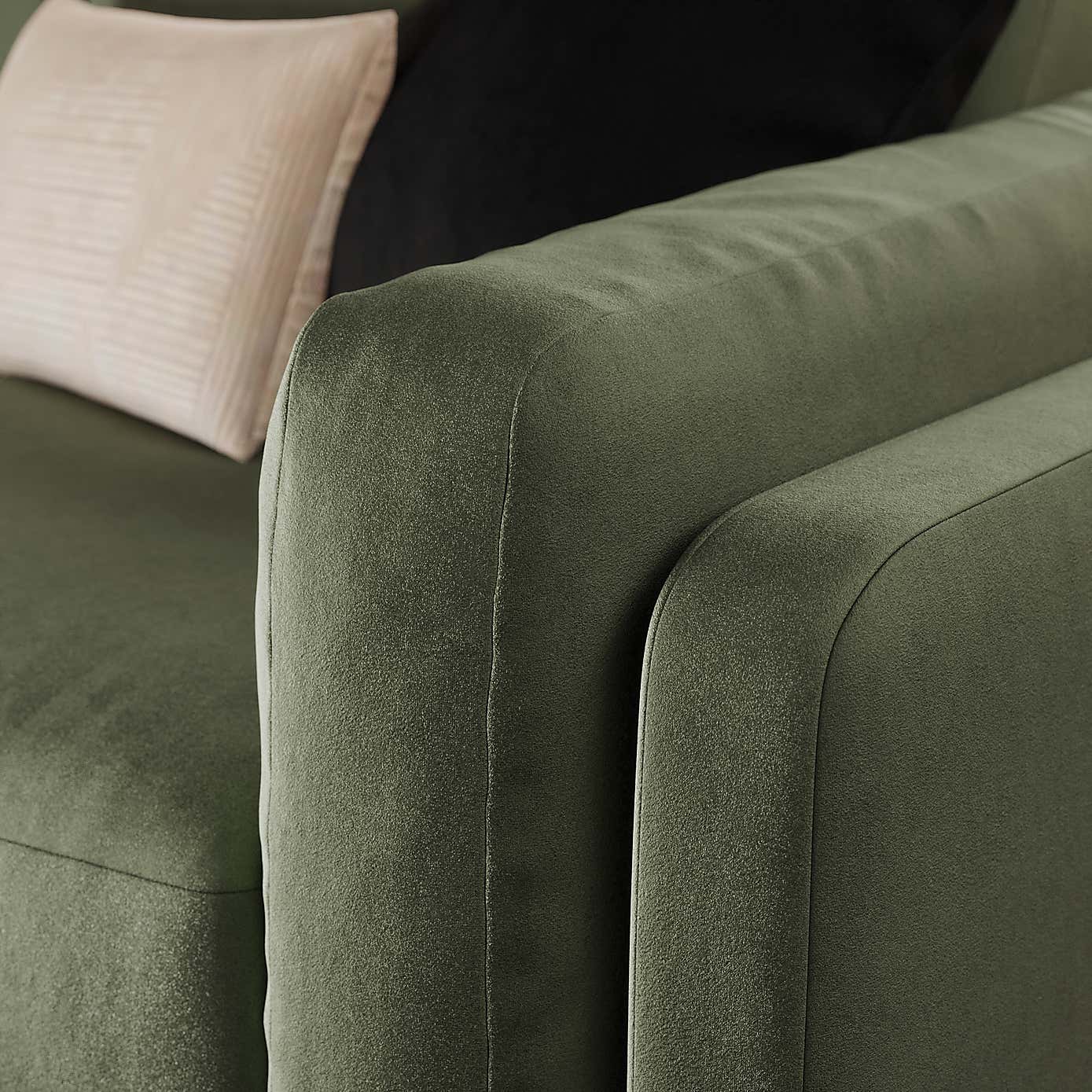 Newton Matte Plush Velvet 4 Seater Sofa