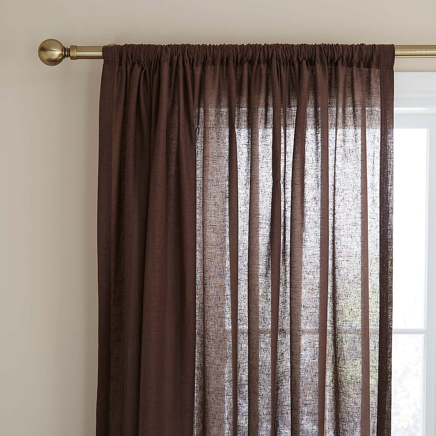 Cotton Linen Slot Top Voile Curtains