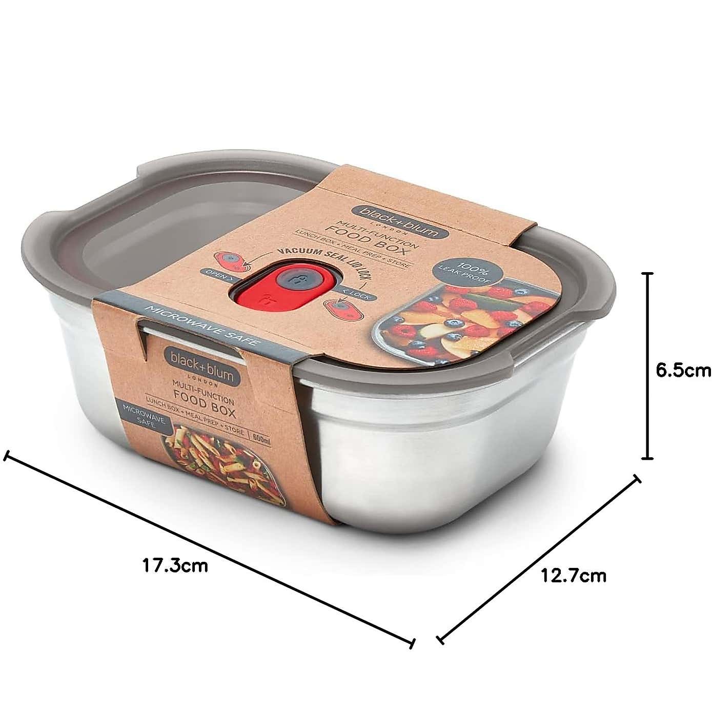 Black and Blum Steel Food Box