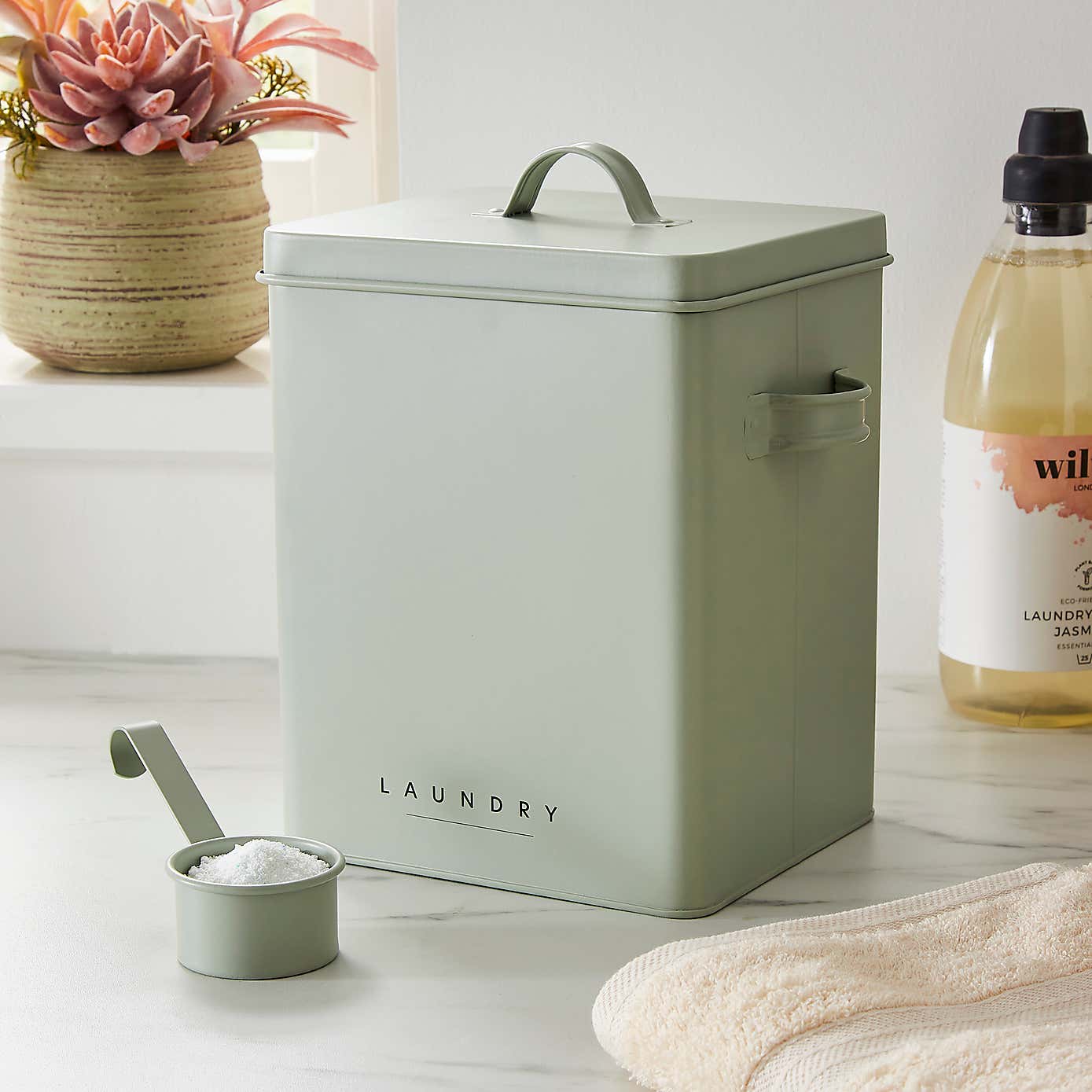 Sage Laundry Storage Tin