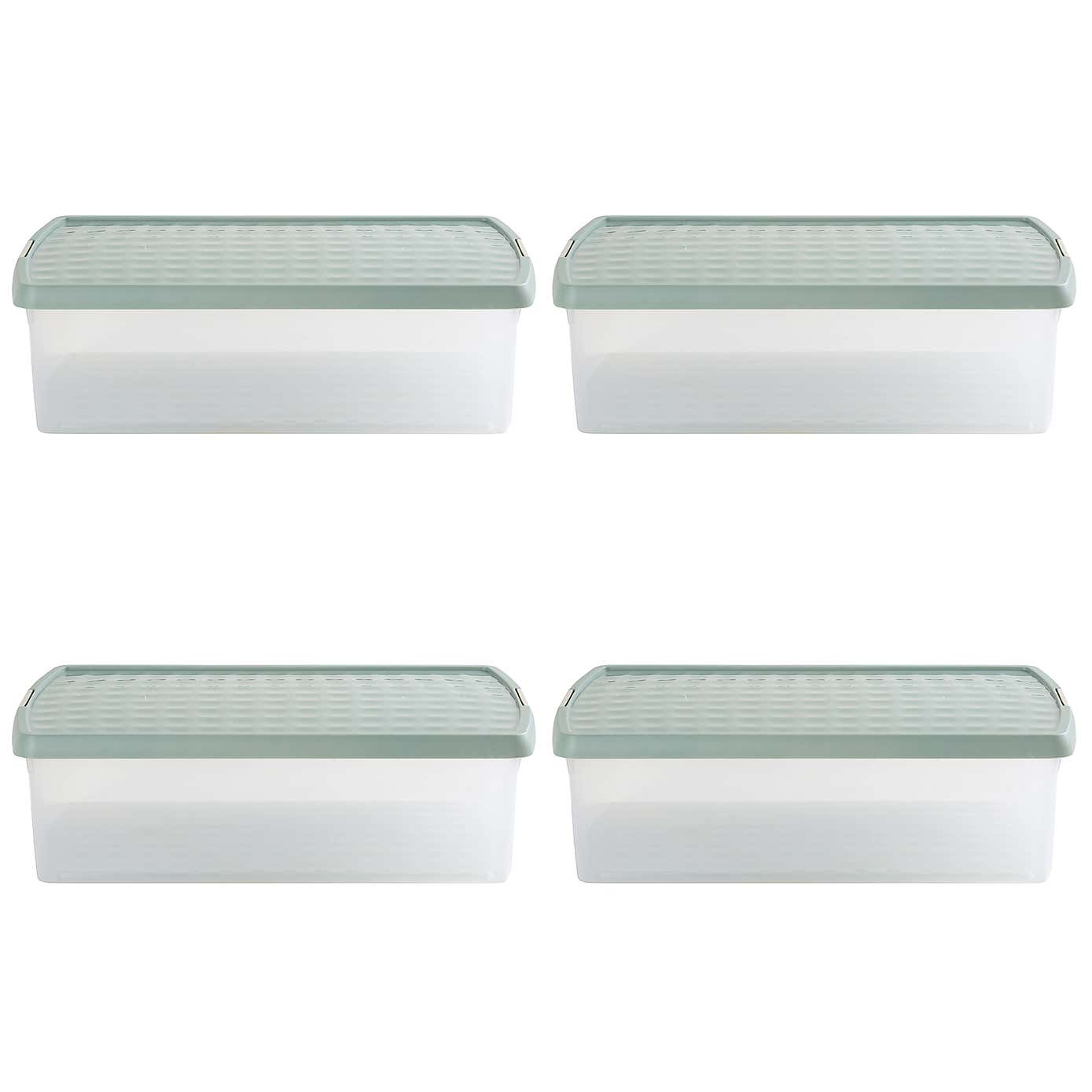 Wham Clip Pack of 4 Rectangle Storage Boxes With Lids