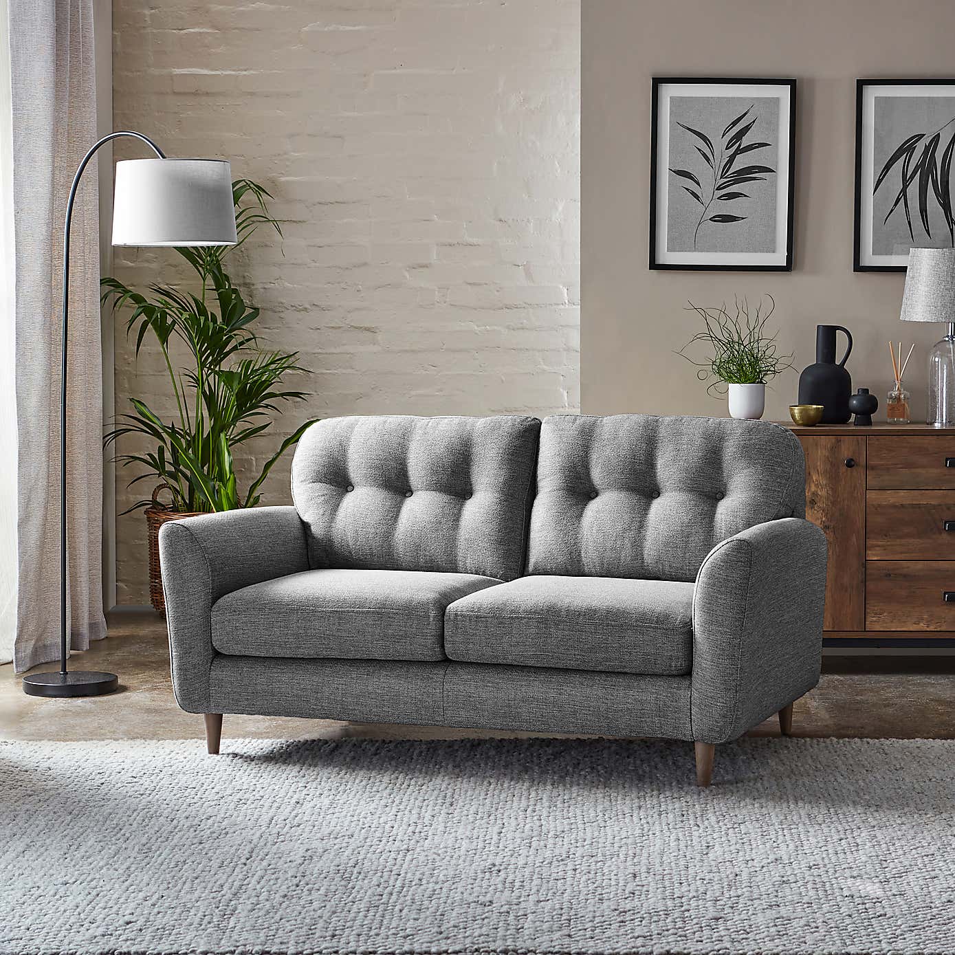 Sven Tonal Weave 2 Seater Sofa