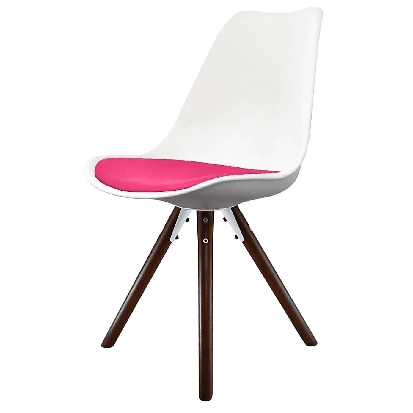 Fusion Living Soho White Plastic Dining Chair with Pyramid Legs
