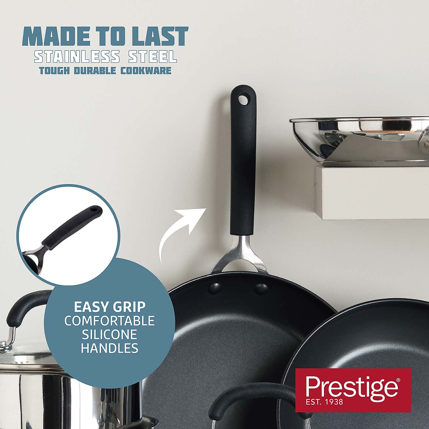 Prestige Made to Last Stainless Steel Saucepan, 16cm