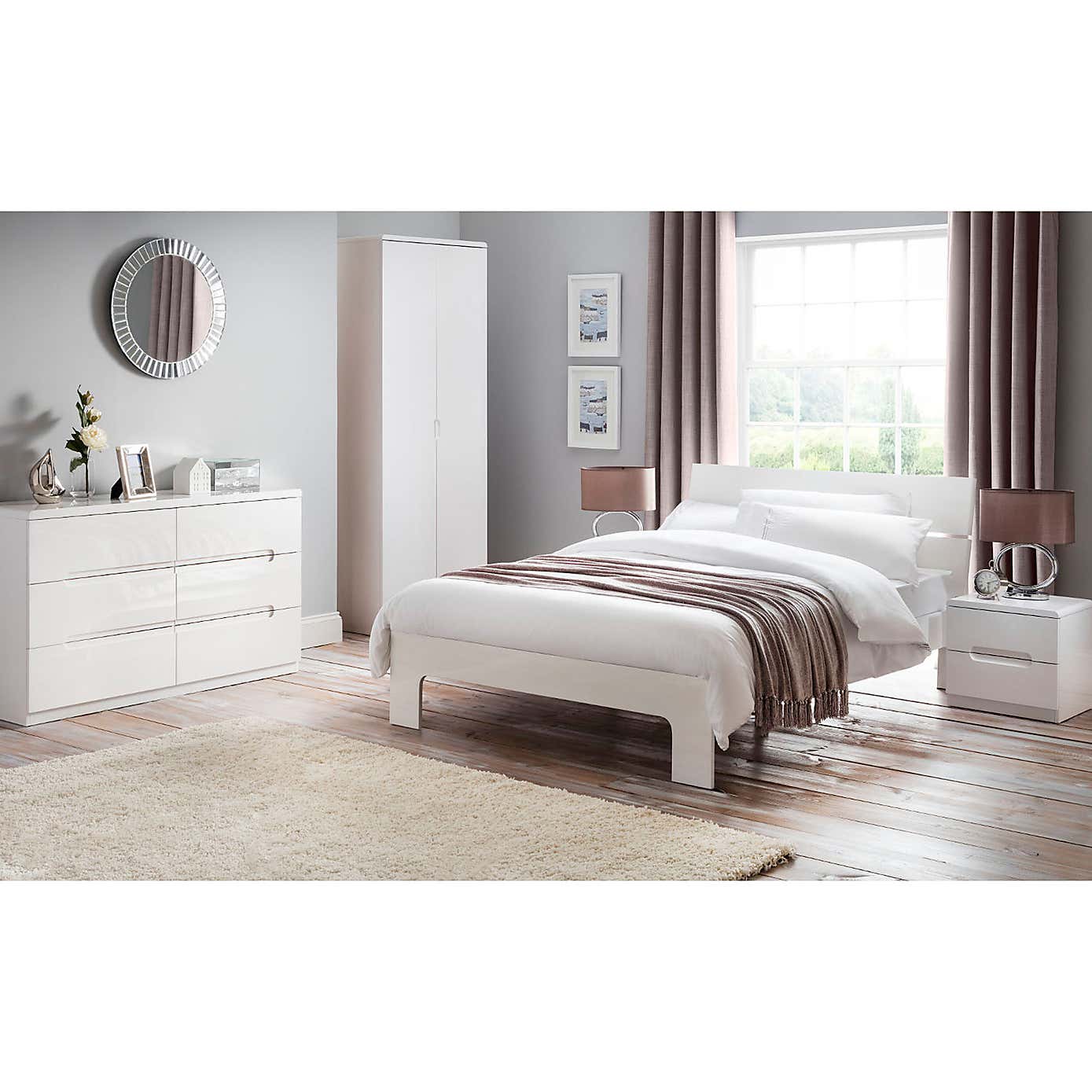 Manhattan White Narrow 5 Drawer Chest