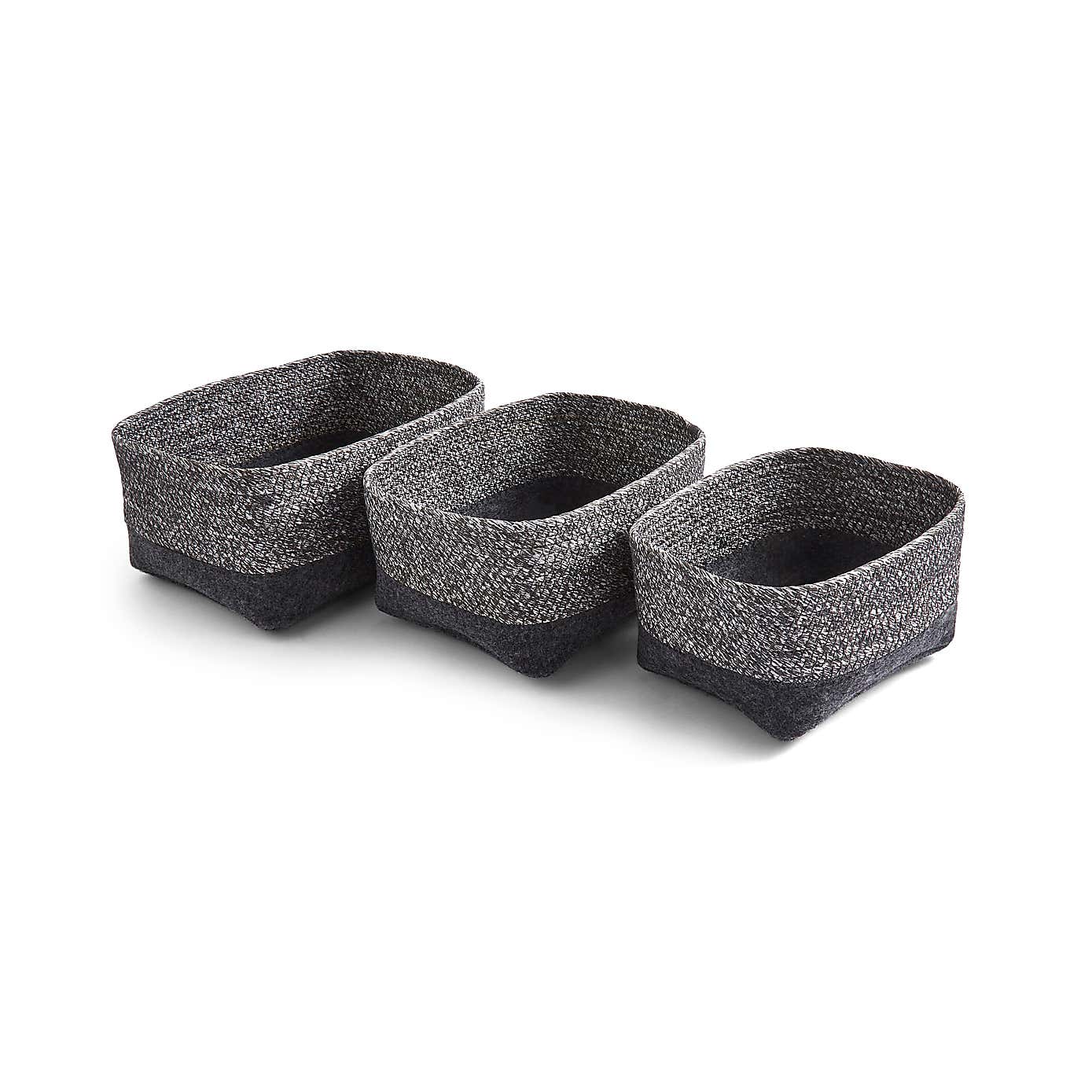 Set of 3 Felt Fabric Storage Boxes