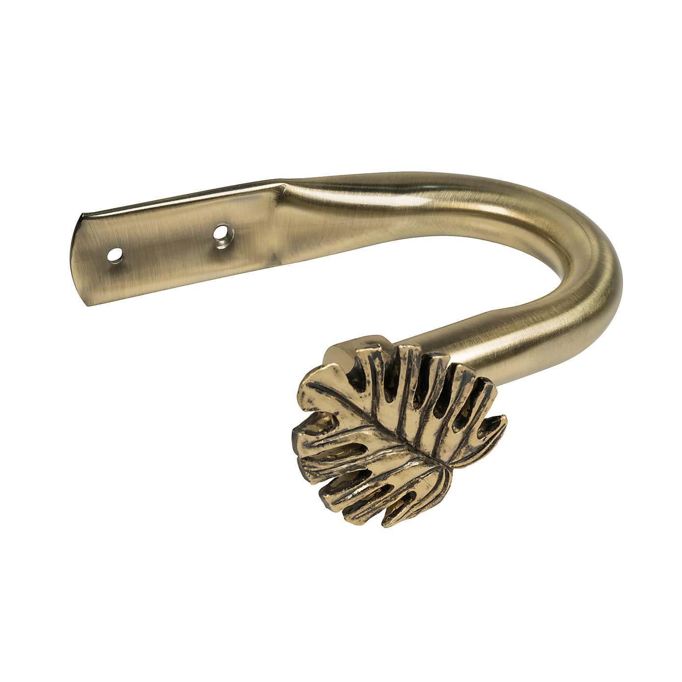 Mix and Match Antique Brass Equatorial Leaf Pair of Holdbacks