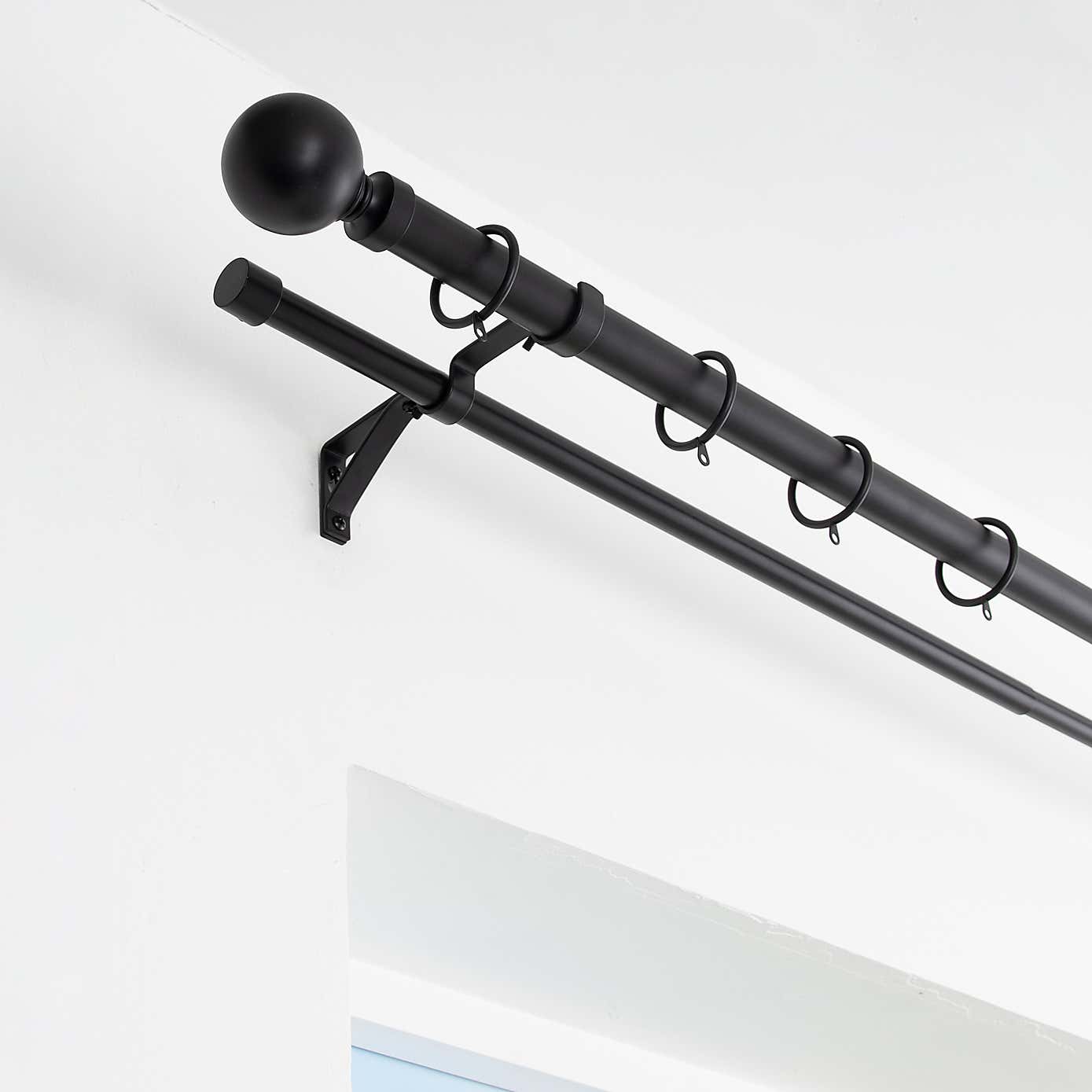 Ashton Metal Double Layer Extendable Curtain Pole