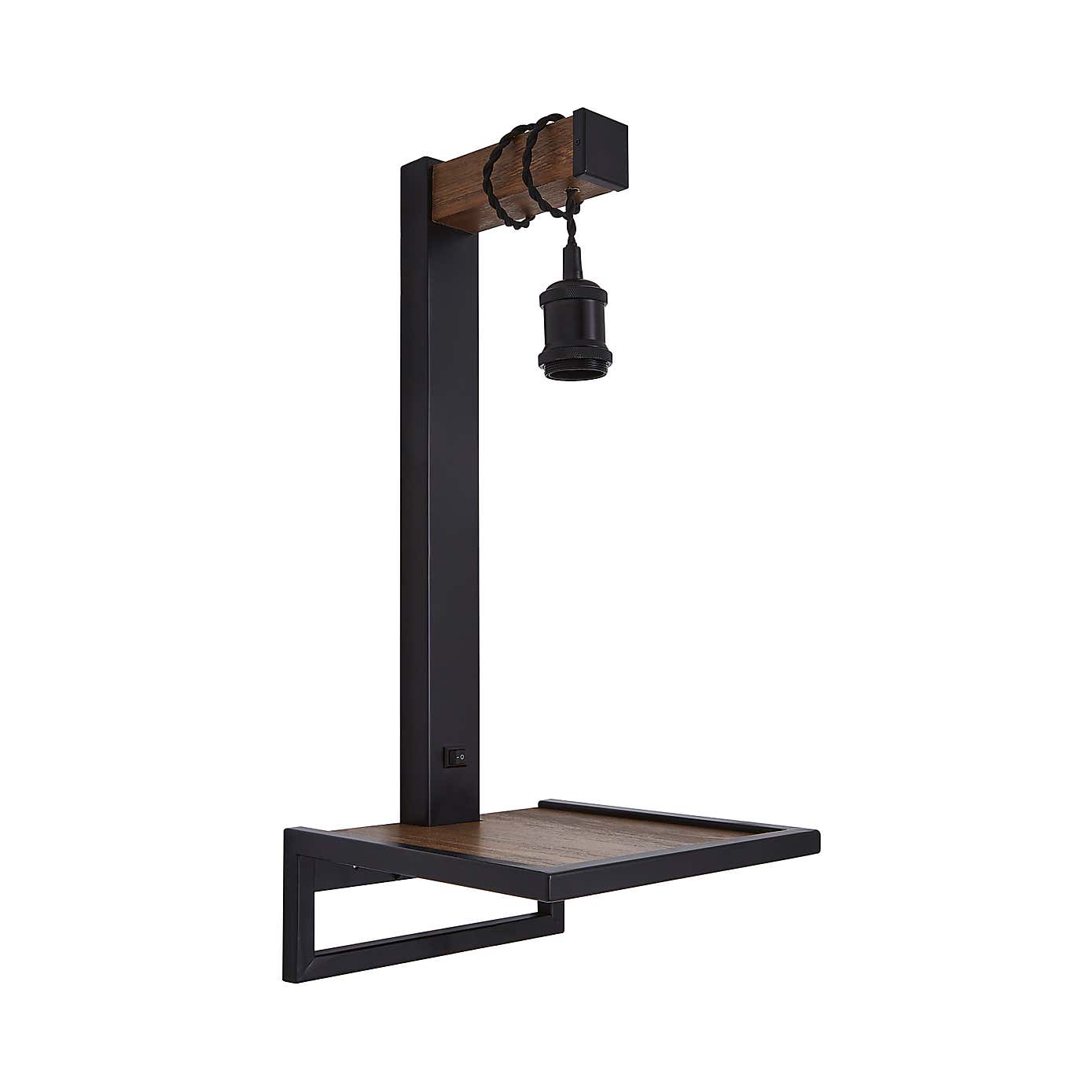 Fulton Easy Fit Plug In Shelf Wall Light