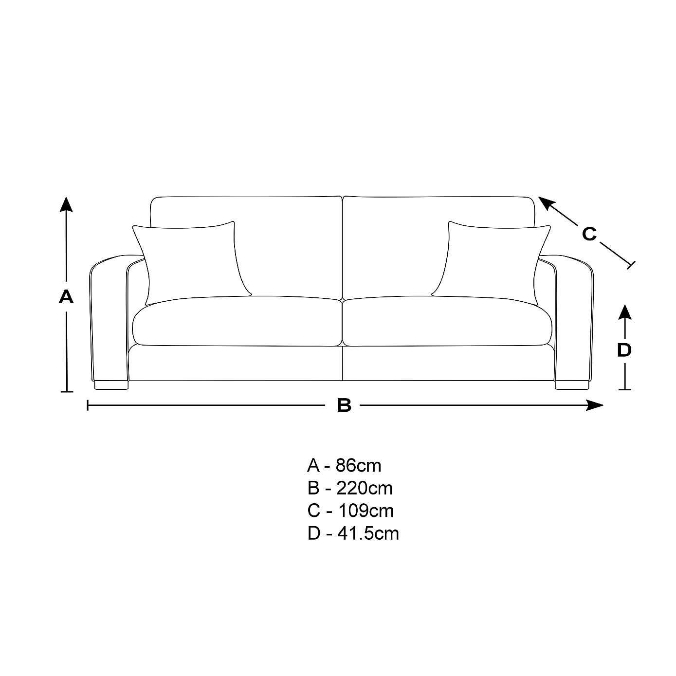 Carson Faux Leather 4 Seater Sofa
