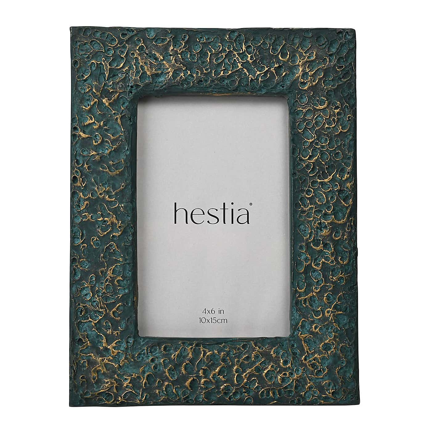 Hestia Teal & Imprinted Gold Photo Frame